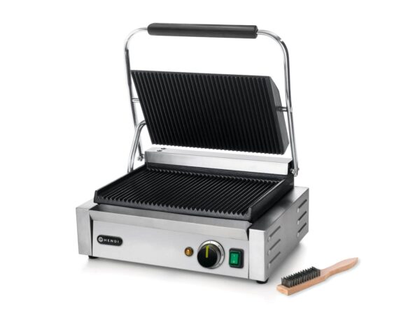Kontaktgrils Panini, rievota augša un apakša, 230V/2200W, 430x370x210mm, 263655, Hendi