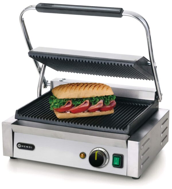 Kontaktgrils Panini, rievota augša un apakša, 230V/2200W, 430x370x210mm, 263655, Hendi