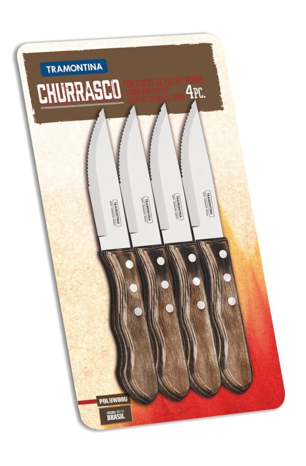 Nažu komplekts steikiem „Churrasco Jumbo” – 4 gab. , brūna krāsa, Brūns, 4 gab., 255mm, 29899151, Tramontina