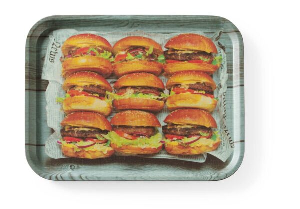 Neslīdoša servēšanas paplāte, apdrukāta, tasty burger, 330x430mm, 508008, Hendi