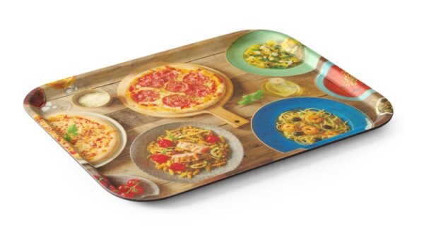 Neslīdoša servēšanas paplāte, apdrukāta, tasty pizza & pasta, 330x430mm, 508015, Hendi