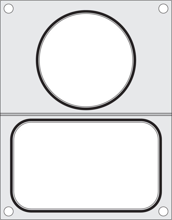 Matrica metināšanas iekārtai, 2 tvertnes: 1x 178x113 mm + 1x ø115 mm, 805657, Hendi