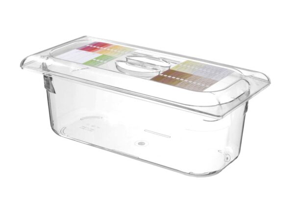 Polikarbonāta trauks saldējumam, 5L, Caurspīdīgs, 360x165x120mm, 807026, Hendi