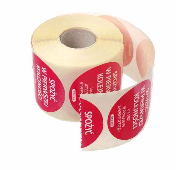 Uzlīmes Food Safety - „IZMANTOT VISPIRMS”, 500 gab. rullis, ø50mm, 850152, Hendi