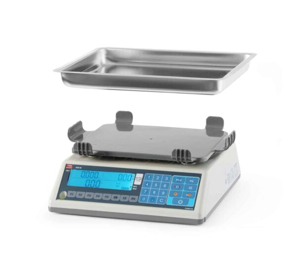 LCD etiķešu drukāšanas svari ar kolonnu un legalizāciju, EGE linīja, 30 kg, TEM, 355x330x155mm, TEM030C-PZR, TEM