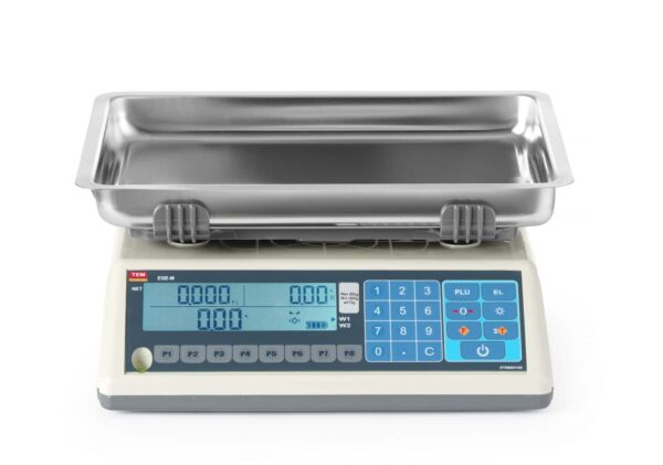LCD etiķešu drukāšanas svari ar kolonnu un legalizāciju, EGE linīja, 30 kg, TEM, 355x330x155mm, TEM030C-PZR, TEM