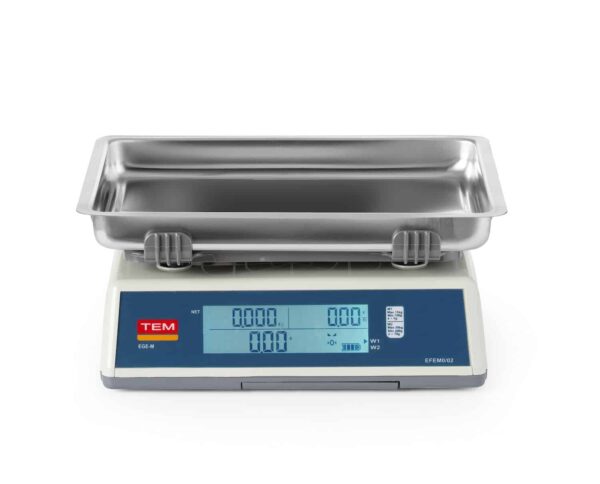 LCD etiķešu drukāšanas svari ar kolonnu un legalizāciju, EGE linīja, 30 kg, TEM, 355x330x155mm, TEM030C-PZR, TEM