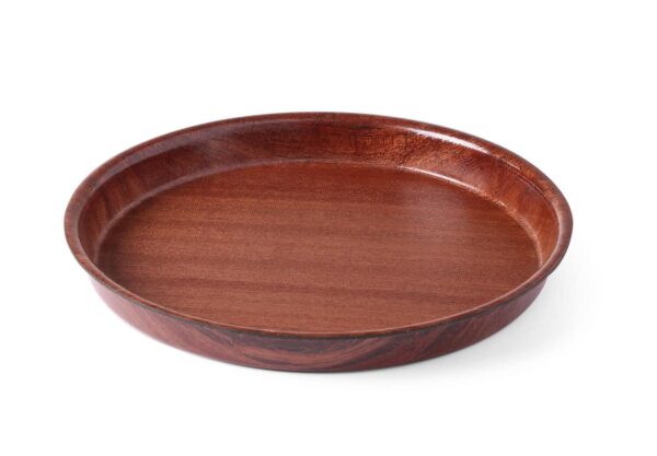 Laminēta servēšanas paplāte, neslīdoša, apaļa, ar augstu mali, Sarkankoks, ø420x30mm, 507773, Hendi