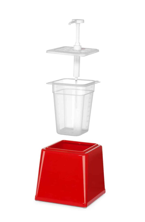 Mērču dozators ar sūkni, 2,5L, Sarkans, 230x210x250mm, 203521, Hendi