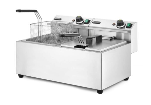 Manuālais friteris Profi Line, 2 x 8 l, Profi Line, 16L, 230V/7000W, 605x460x350mm, 207307, Hendi