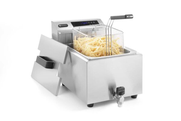 Fritieris ar digitālo paneļu Profi Line ar noliešanas krānu 8 l, Profi Line, 8L, 230V/3500W, 300x515x345mm, 207369, Hendi