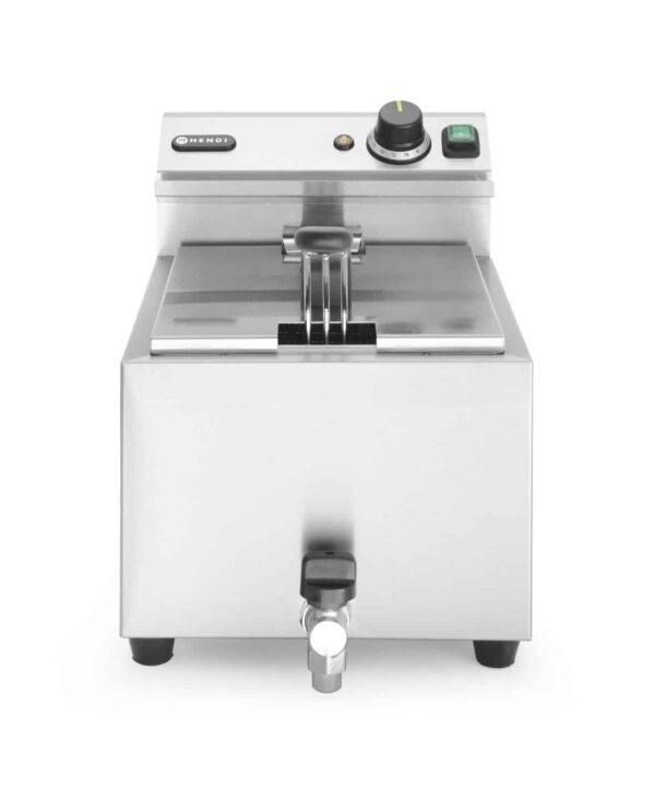 Manuālais friteris Profi Line ar izteces krānu, 8 l, Profi Line, 8L, Gaiši pelēks, 230V/3500W, 305x515x350mm, 209202, Hendi