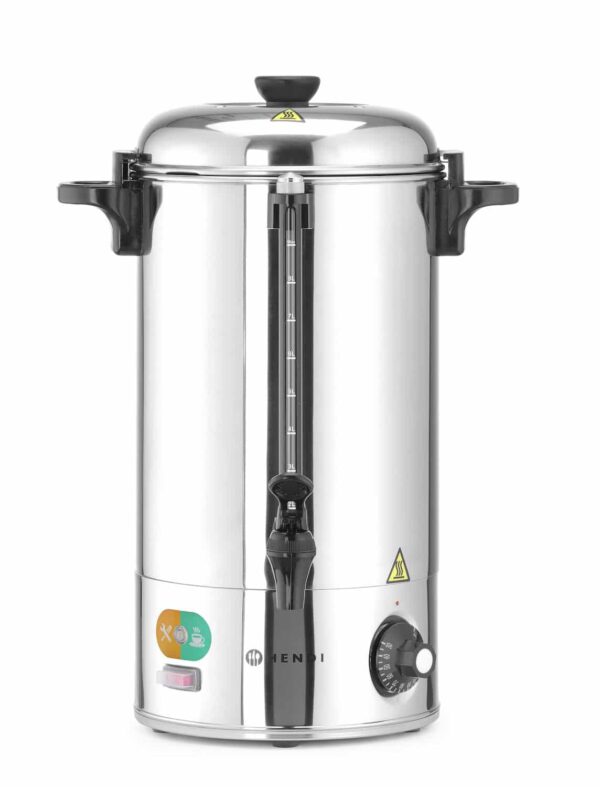 Ūdens sildīšanas iekārta ar viena slāņa sieniņām, 9L, Sudraba, 230V/2200W, 340x227x468mm, 209882, Hendi