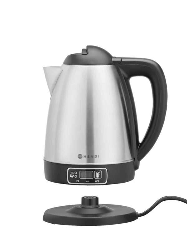 Bezvadu elektriskā tējkanna ar regulējamo temperatūro, 1,8L, 230V/1800W, 225x168x288mm, 209943, Hendi