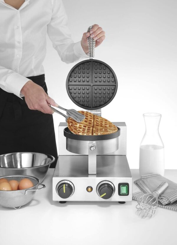 Apaļš vafeļu gatavotājs beļģu vafelēm, 230V/1000W, 250x380x590mm, 212172, Hendi