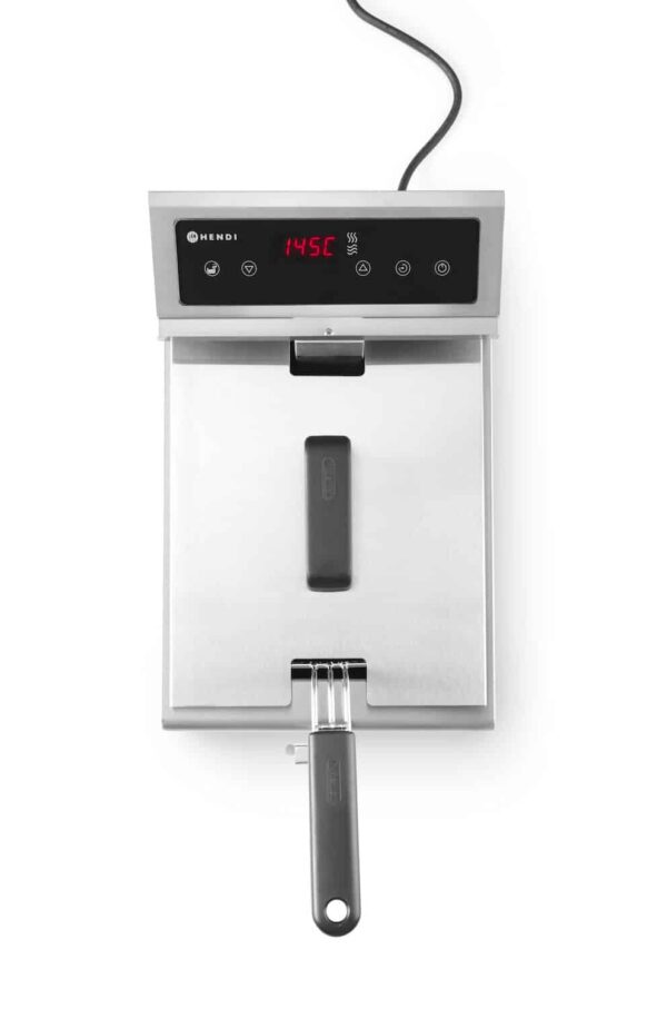 Indukcijas friteris ar izteces krānu, 8 l, 8L, Gaiši pelēks, 230V/3500W, 290x485x405mm, 215012, Hendi