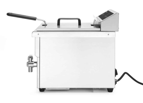 Indukcijas friteris ar izteces krānu, 8 l, 8L, Gaiši pelēks, 230V/3500W, 290x485x405mm, 215012, Hendi