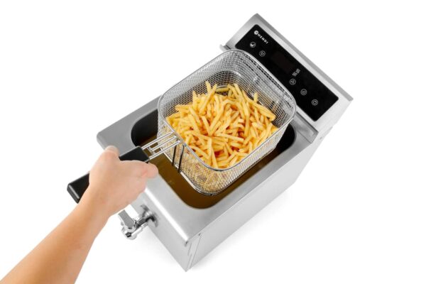 Indukcijas friteris ar izteces krānu, 8 l, 8L, Gaiši pelēks, 230V/3500W, 290x485x405mm, 215012, Hendi