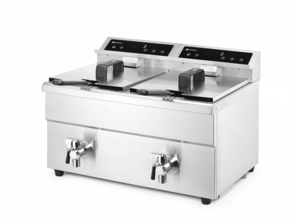 Friteris indukcijas ar izteces krānu - 2 x 8 l, Profi Line, 16L, 230V/7000W, 580x485x406mm, 215029, Hendi