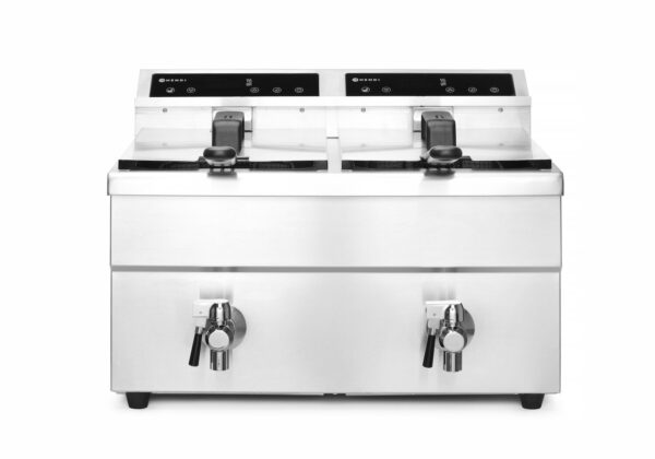 Friteris indukcijas ar izteces krānu - 2 x 8 l, Profi Line, 16L, 230V/7000W, 580x485x406mm, 215029, Hendi