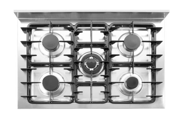 Gāzes plīts ar 5-iem sildriņķiem Kitchen Line vaļējā korpusā, Kitchen Line, 14,3kW, 900x600x850mm, 225806, Hendi