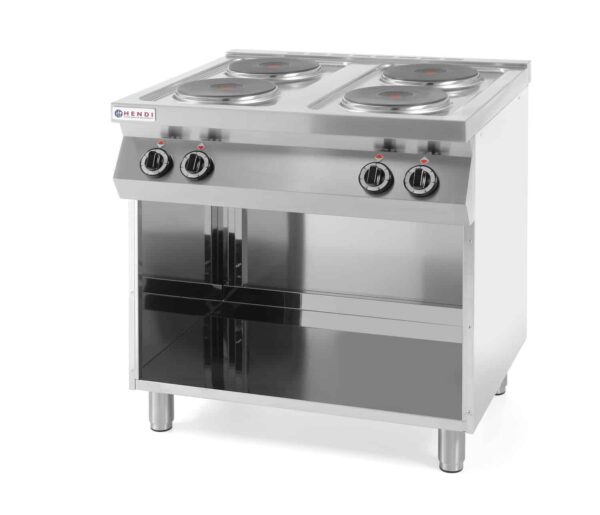 Elektriskā plīts Kitchen Line ar 4 sildriņķiem uz atvērta tipa pamatnes, Kitchen Line, 400V/10400W, 800x700x900mm, 226223, Hendi