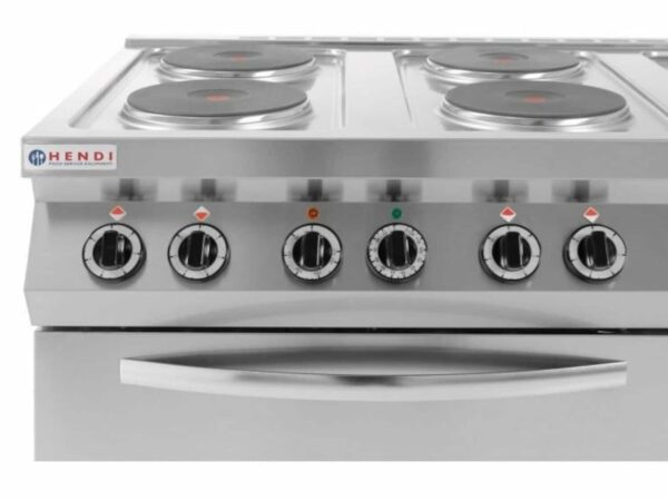 Elektriskā plīts Kitchen Line ar 6 sildriņķiem un konvekcijas cepeškrāsni gn 1/1, Kitchen Line, 400V/18600W, 1200x700x900mm, 226247, Hendi