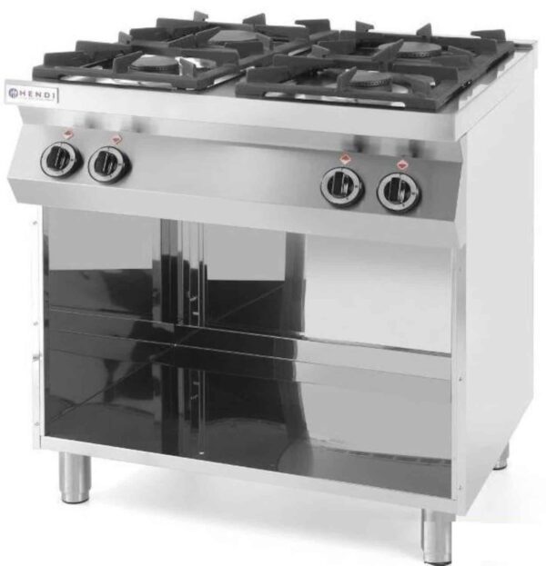 Gāezs plīts Kitchen Line ar 4 degļiem, vaļējā korpusā, Kitchen Line, 19kW, 800x700x900mm, 227589, Hendi