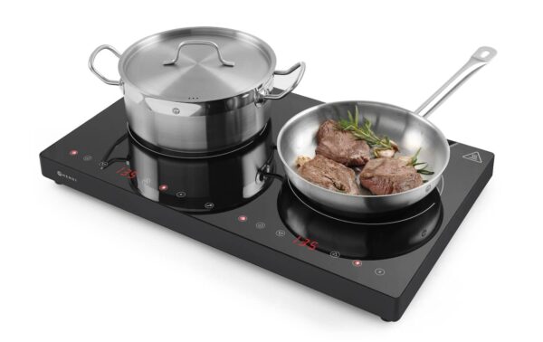 Divvietīgā indukcijas plīts, Kitchen Line, 230V/3500W, 608x370x61mm, 239414, Hendi