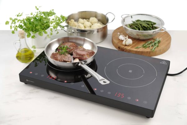 Divvietīgā indukcijas plīts, Kitchen Line, 230V/3500W, 608x370x61mm, 239414, Hendi