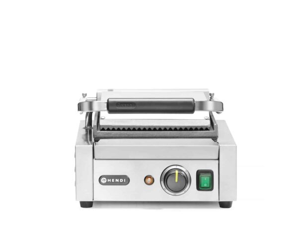 Kontaktgrils – vienvietīgs, rievota augša un gluda apakša, 230V/1800W, 310x370x210mm, 263600, Hendi