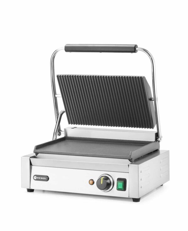 Kontaktgrils Panini, rievota augša un gluda apakša, 230V/2200W, 430x370x210mm, 263662, Hendi