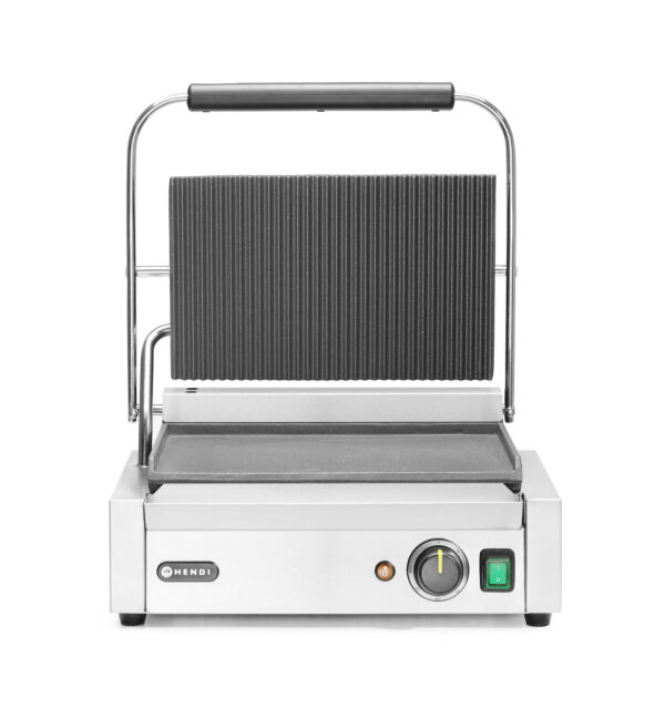 Kontaktgrils Panini, rievota augša un gluda apakša, 230V/2200W, 430x370x210mm, 263662, Hendi