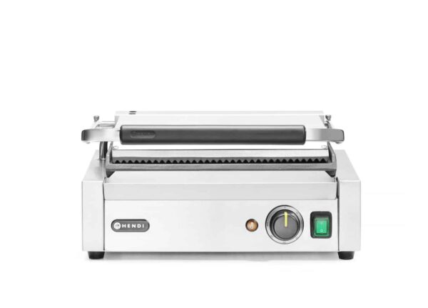 Kontaktgrils Panini, rievota augša un gluda apakša, 230V/2200W, 430x370x210mm, 263662, Hendi