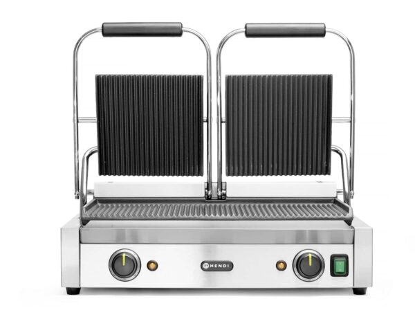 Kontaktgrils-divvietīgs Rievota, Rievota augša un apakša, 230V/3600W, 570x370x210mm, 263709, Hendi