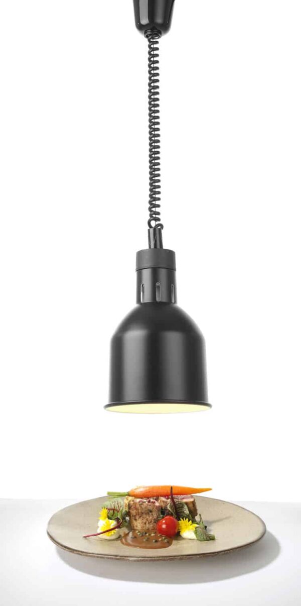 Cilindra formas lampa ēdienu siltuma uzturēšanai ar regulējamu augstumu, Melns, 230V/250W, ø175x250mm, 273852, Hendi