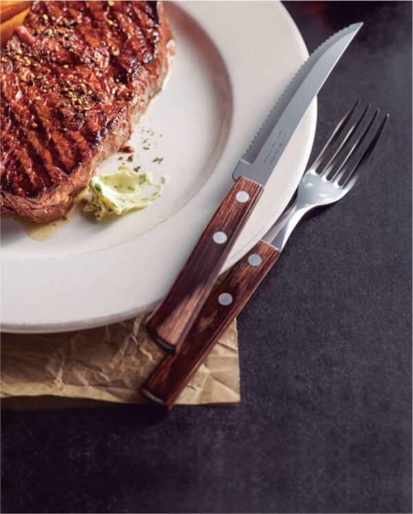 Dakšiņu komplekts „Churrasco” steikiem un picai – 6 gab., brūna krāsa, Brūns, 6 gab., 200mm, 29899157, Tramontina