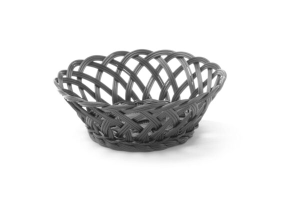 Grozi ar pītām malām, apaļš, Melns, 200x200x65mm, 426258, Hendi