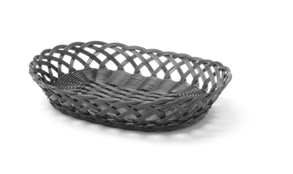 Grozi ar pītām malām, ovāls, Melns, 320x230x55mm, 426265, Hendi
