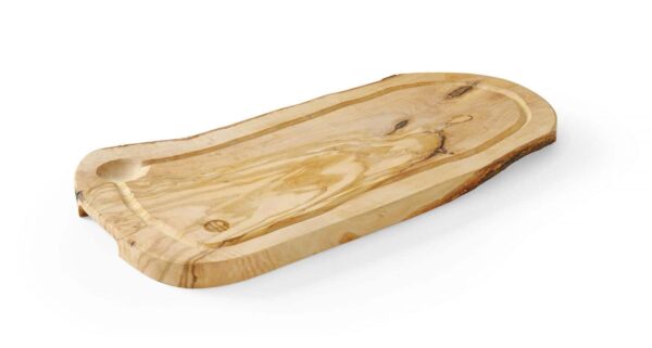 Olīvkoka servēšanas dēlis, ar rievu, 400x250x18mm, 505212, Hendi