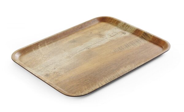 Servēšanas paplāte ar melamīna laminātu, ar koka rakstu, Koksnes krāsas, 330x430mm, 508879, Hendi