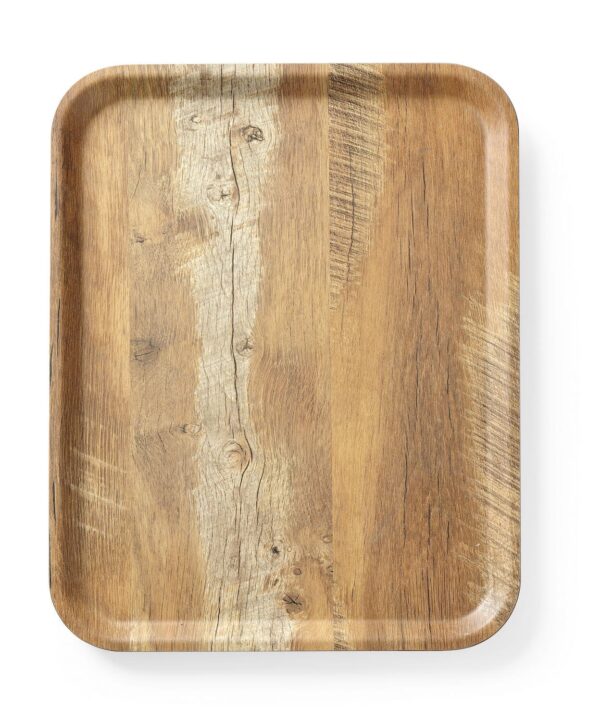 Servēšanas paplāte ar melamīna laminātu, ar koka rakstu, Koksnes krāsas, 330x430mm, 508879, Hendi