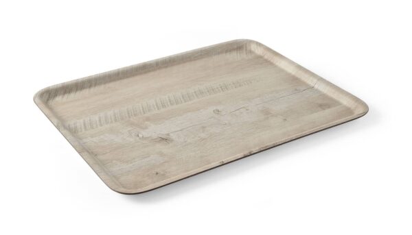 Servēšanas paplāte ar melamīna laminātu, ar koka rakstu, Gaišas koksnes, 370x530mm, 508930, Hendi
