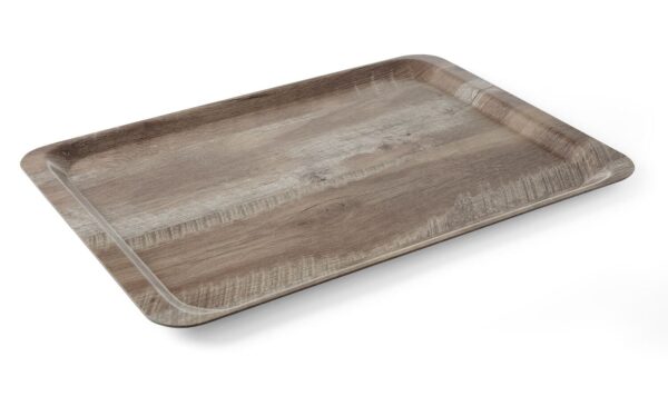 Servēšanas paplāte ar melamīna laminātu, ar koka rakstu, Tumšas koksnes, 370x530mm, 508954, Hendi