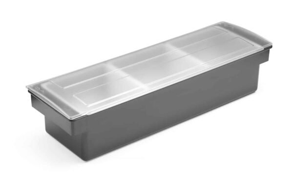 Bārmeņa sastāvdaļu kastīte – 3 ieliktņi, Melns, 480x150x(H)100mm, 552018, Bar up