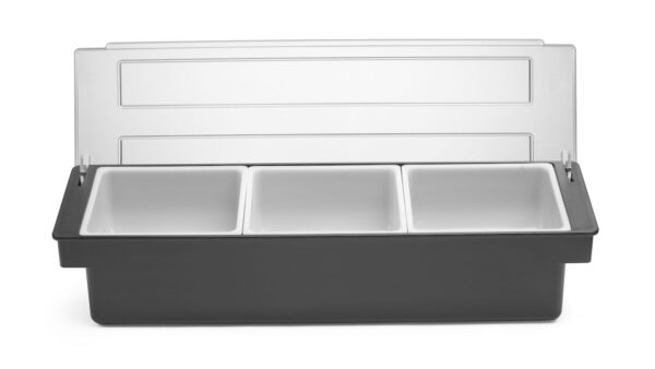 Bārmeņa sastāvdaļu kastīte – 3 ieliktņi, Melns, 480x150x(H)100mm, 552018, Bar up