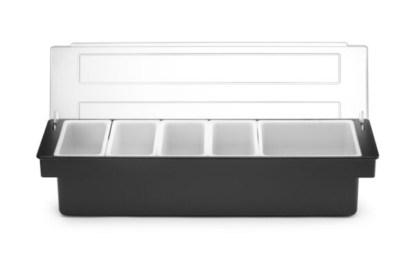 Bāra trauks dzērienu sastāvdaļām – 5 ieliktņi , Melns, 480x150x(H)100mm, 552131, Bar up
