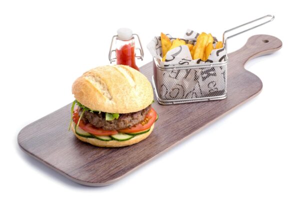 Taisnstūrveida servēšanas plāksne ar rokturi – ozola koksnes imitācija, 530x200x15mm, 561317, Hendi