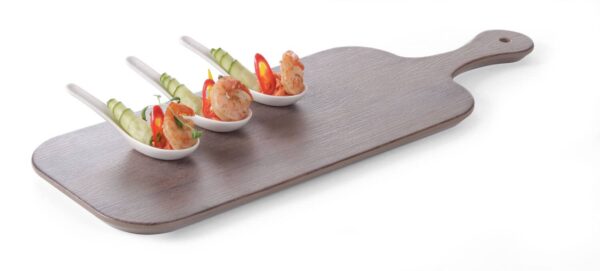 Taisnstūrveida servēšanas plāksne ar rokturi – ozola koksnes imitācija, 530x200x15mm, 561317, Hendi