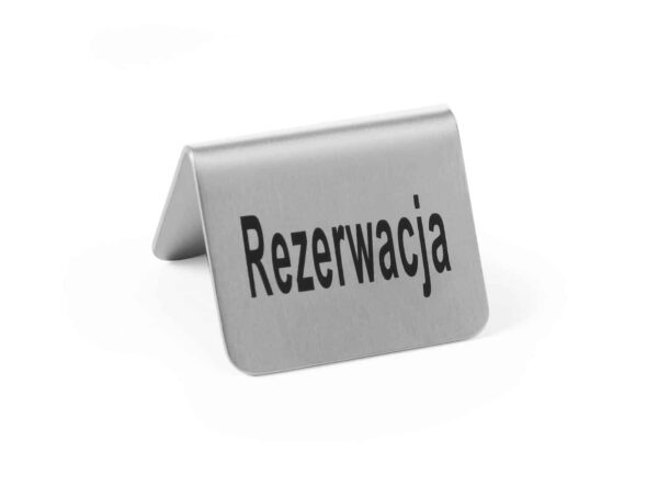 Informatīva galda zīme „Rezerwacja”, rezerwacja, 4 gab., 50xx42mm, 663714, Hendi